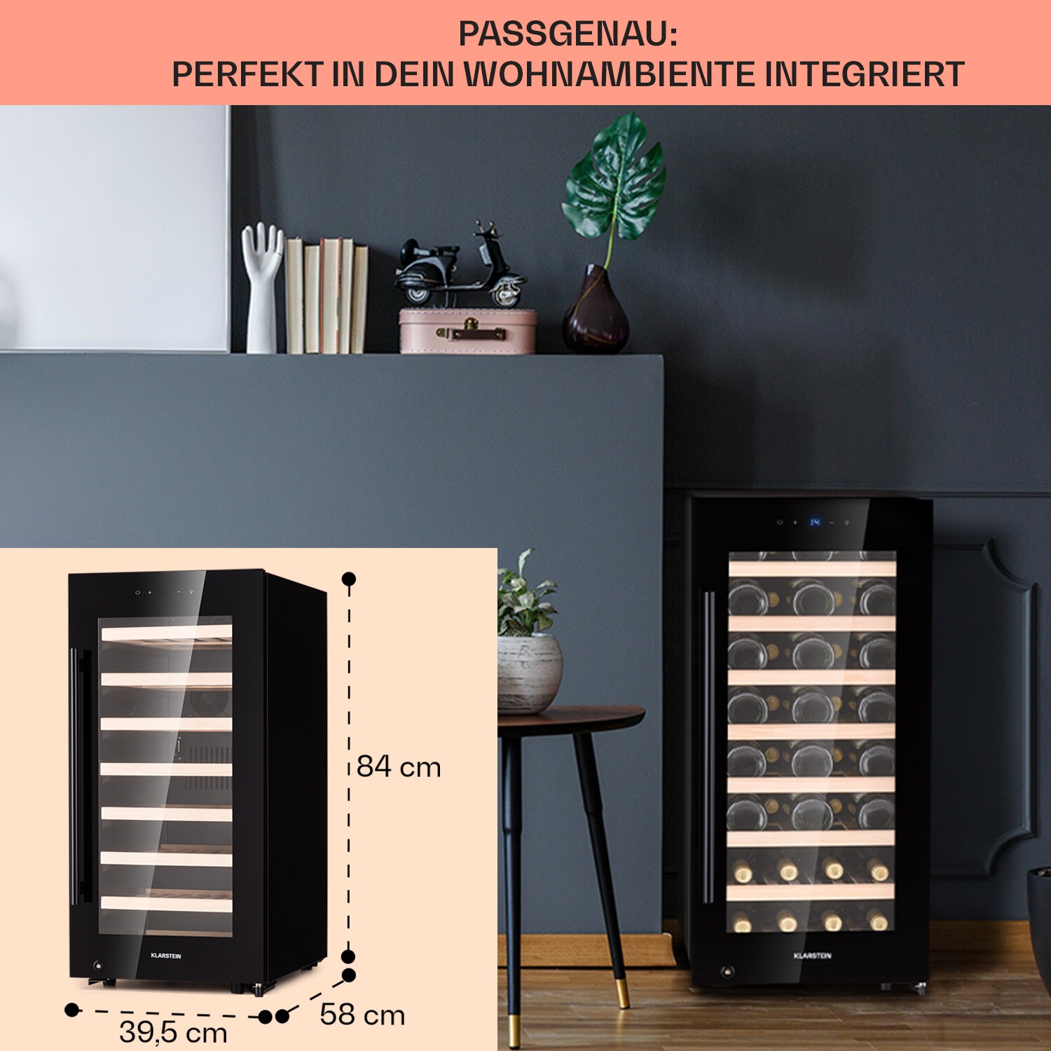 Barossa 38 Uno Weinkühlschrank 1 Zone 94 Ltr 38 Fl Touch-Display