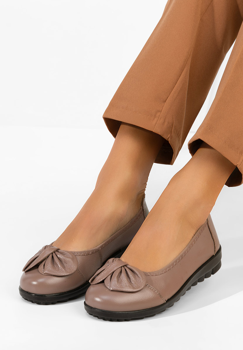 Ballerines en cuir bruns Giuliena V2