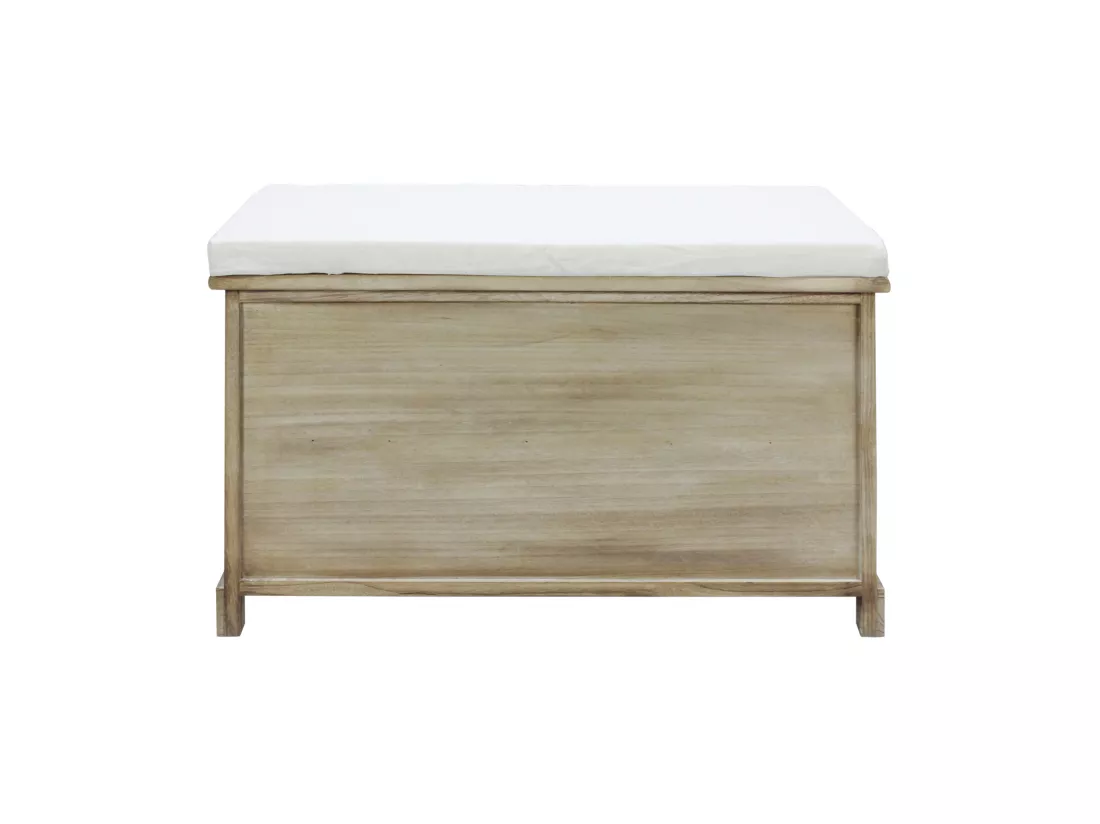 Banc Commode Beige 6 Tiroirs Assise Rembourrée 49x77,5x35