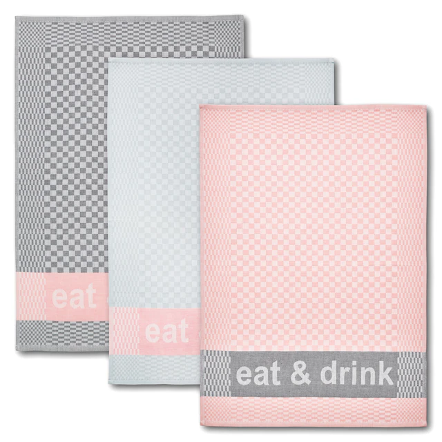 Dyckhoff Geschirrtuch »Eat & Drink, Masse je Tuch ca. 50x70 cm« mit drei verschiedenen Motiven