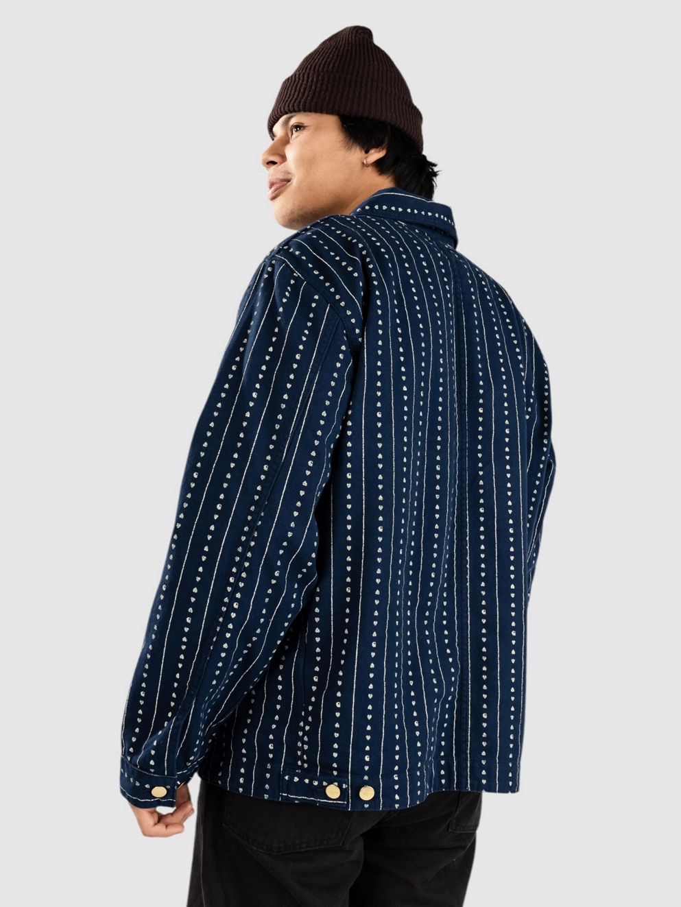 Carhartt WIP Drewe Chore Jacket heart c pinstrink/nat/rin