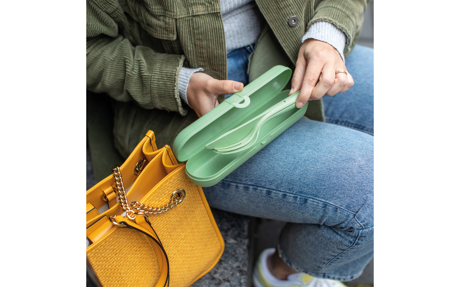 Koziol Klikk Besteck Etui nature desert sand