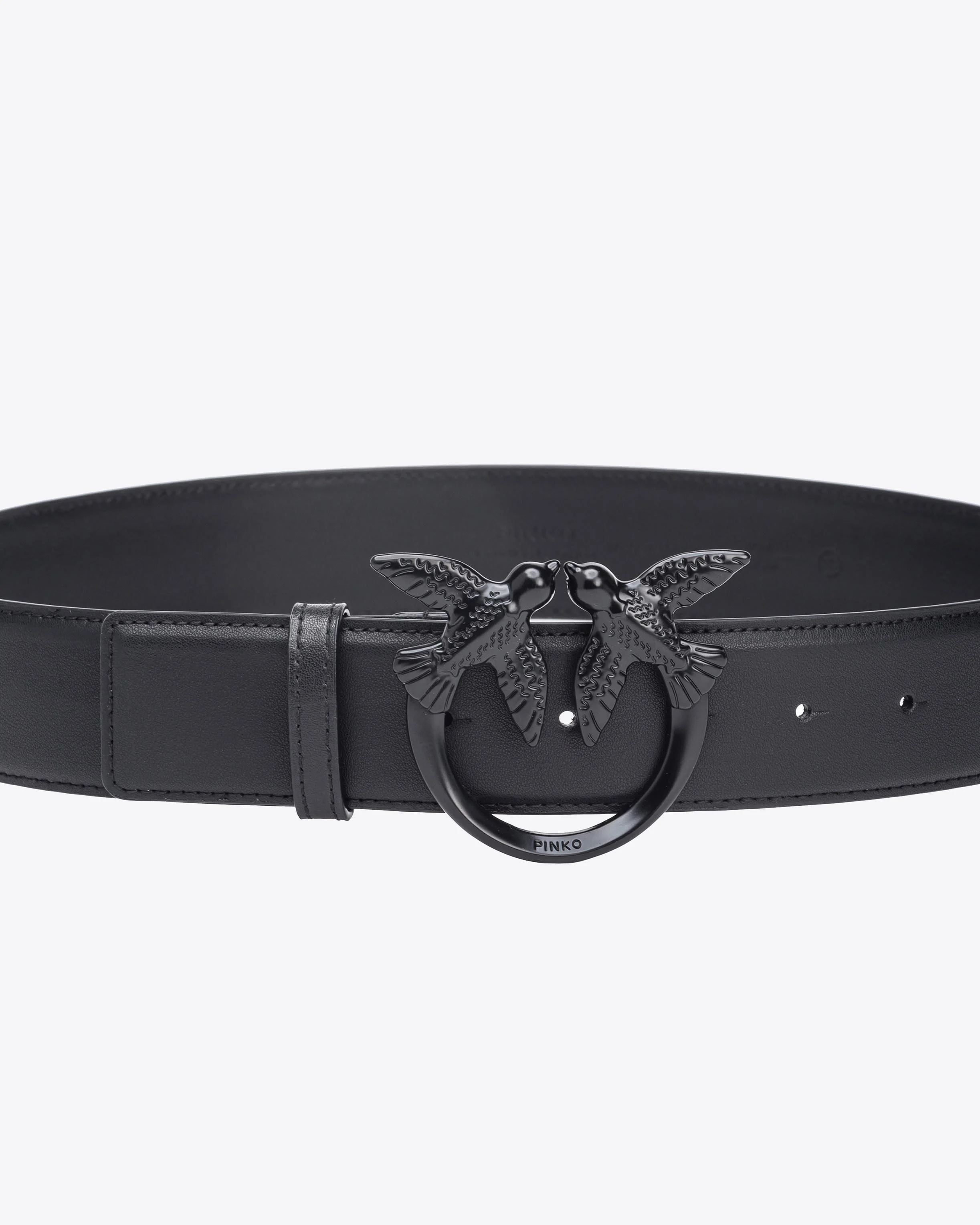 Ceinture taille haute love birds color block 4 cm | Noir