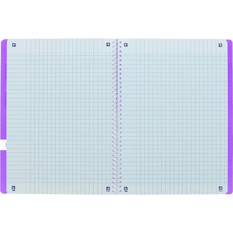 Cahier Oxford OpenFlex 1A4 grands carreaux Seyès 100 pages reliure spirale couverture polypro coloris assortis