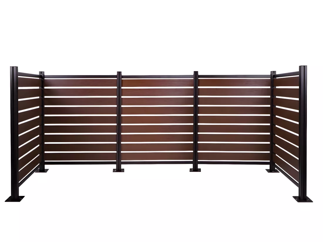 Clôture pour poubelles en aluminium MCW-K57, marron