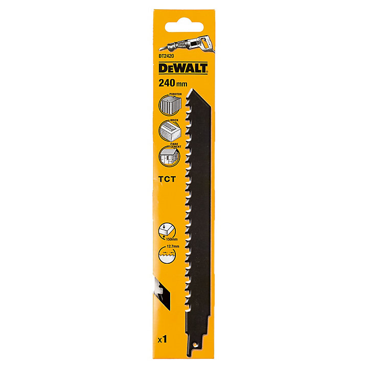 Lame de scie égoïne TCT DeWalt Béton, brique et fibrociment 240 mm