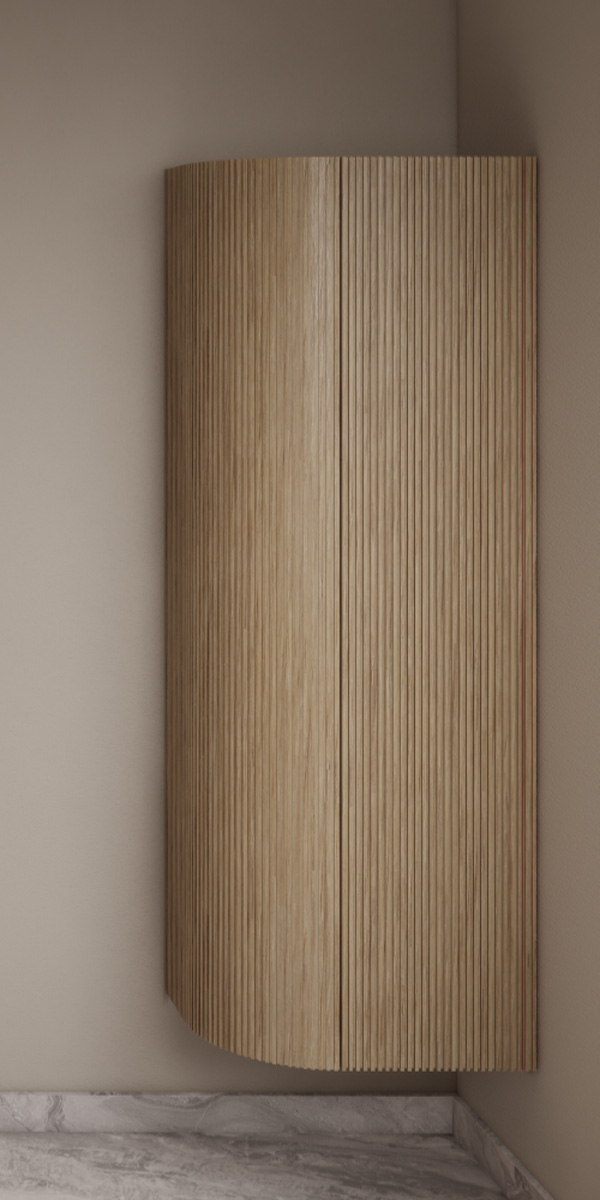 Gliss Design Alluro kolomkast 160cm met ronding rechts mist