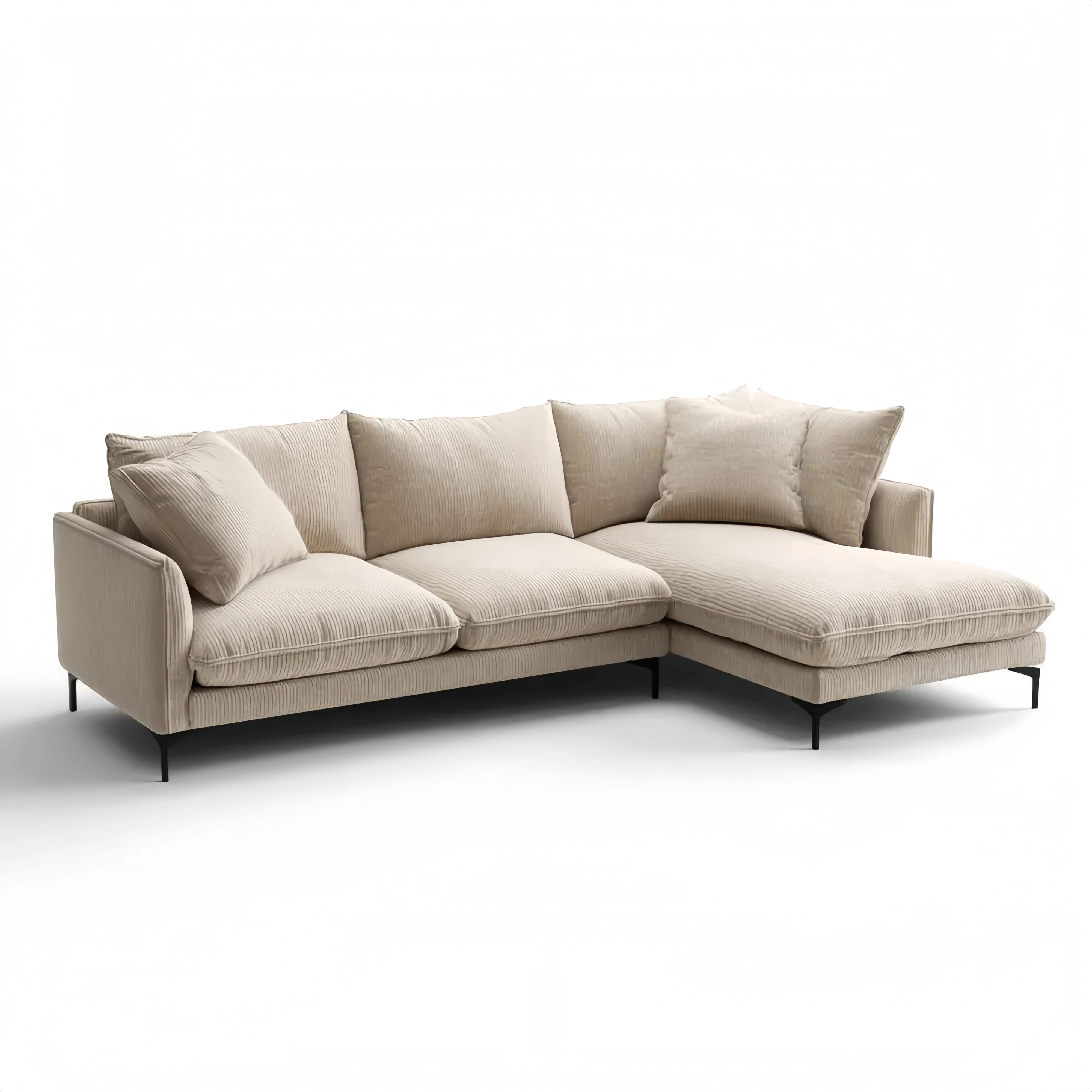 Ecksofa Stoff 230x160x85 cm – Beige – Modernes Design