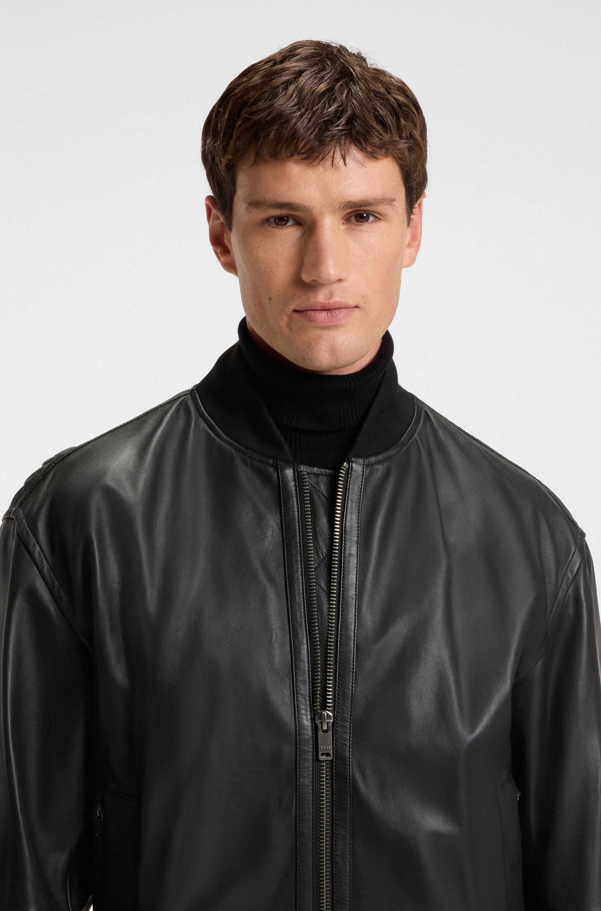 BOSS ORANGE Lederjacke »Jobrice« regular fit, weiches Material