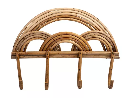 Cintre en rotin marron et bambou 38x7x26h cm