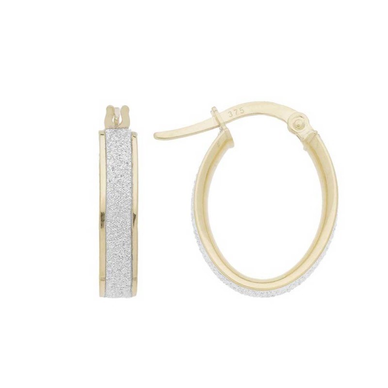 Boucles d'Oreilles Créoles Or  Jaune - Pailletées