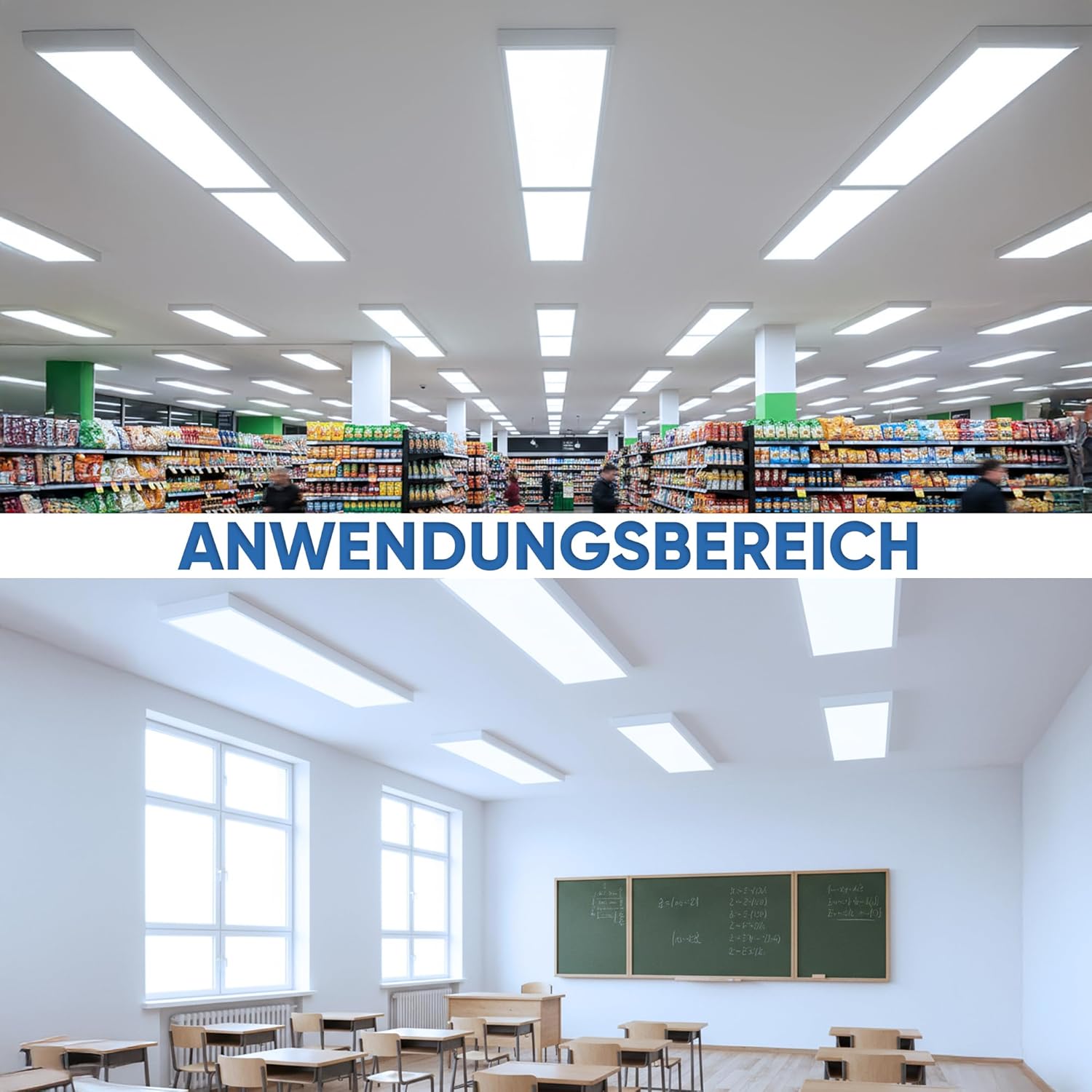 LED Panel Deckenleuchte - 6 x 120x30 Tageslicht 4000lm - LED Panel Decke Kaltweiß Aufbau Deckenbeleuchtung Deckenlampe (6500K mit Aufbaurahmen)