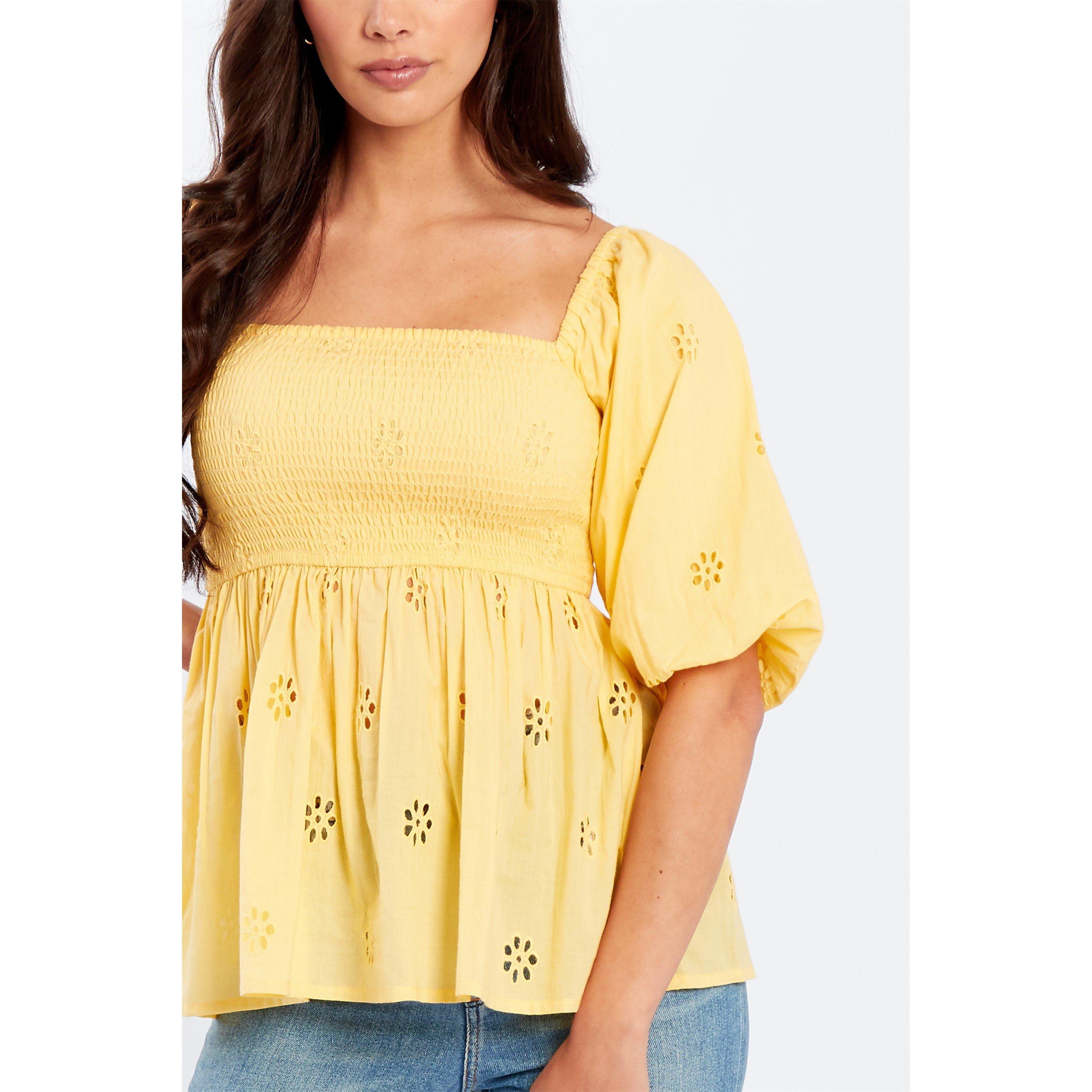 Be You Broderie Broderie Square Neck Top