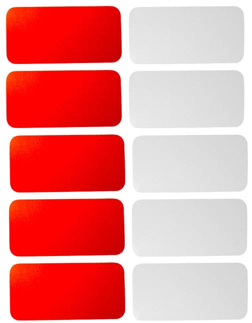Afzetlijnhouder, rood, 1200 mm lang + 10 reflecterende stickers / reflecterende folie, geel