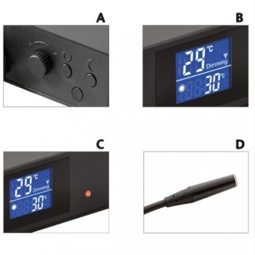 Termostato programável com dimerização de 600 W, preto