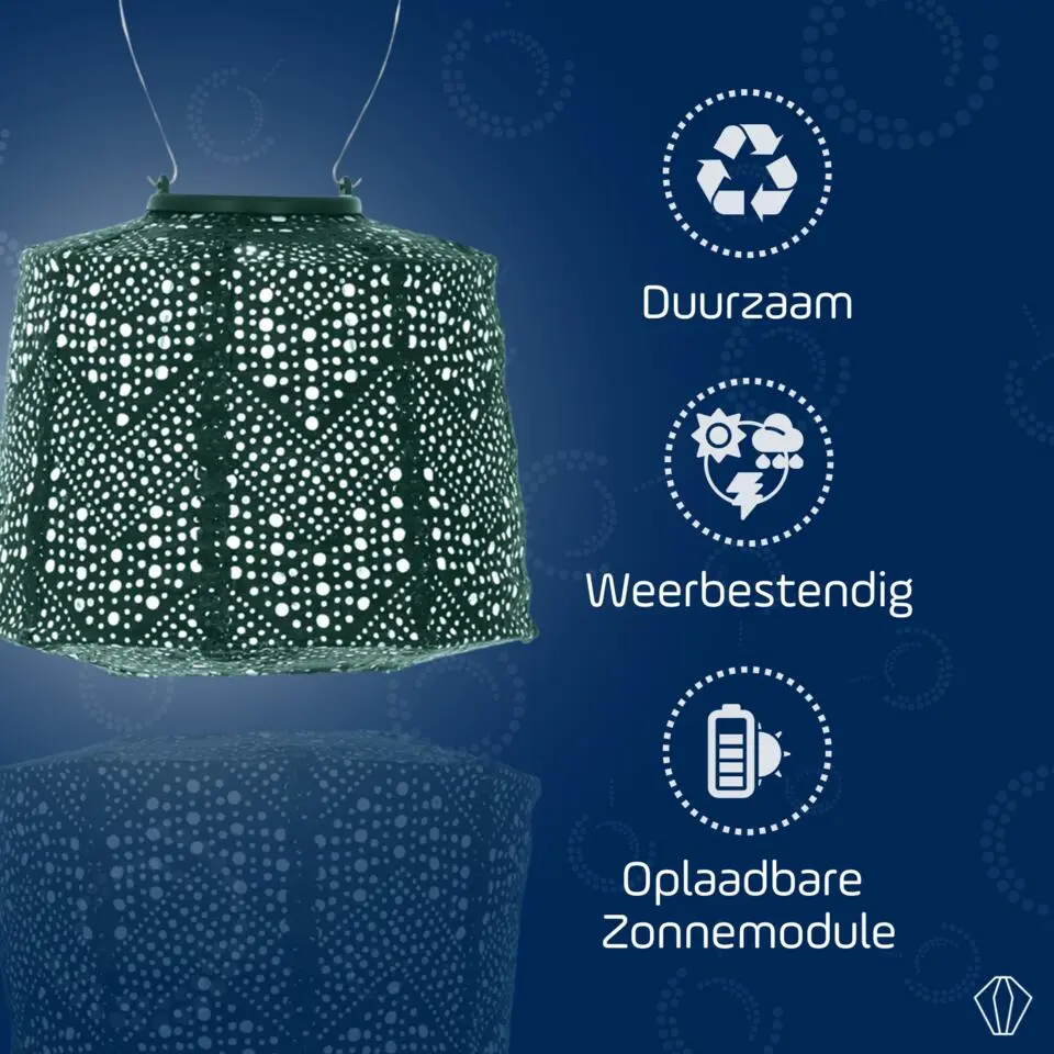 LUMIZ Solar Lampion Verso Lamp - 20 cm - Groen