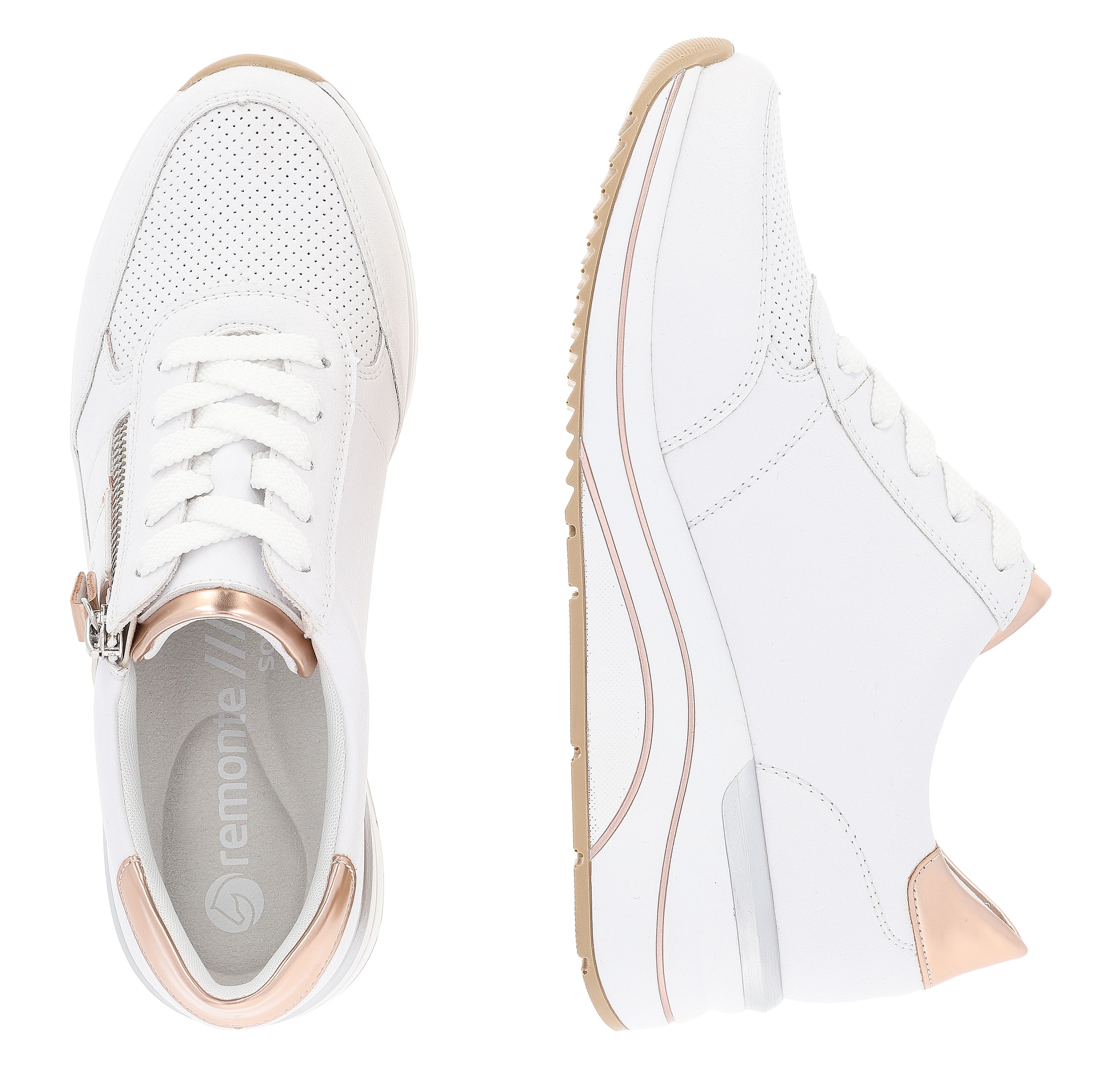 Remonte Keilsneaker  , Freizeitschuh, Halbschuh, Schnürschuh mit Metallic-Kontrastbesätzen