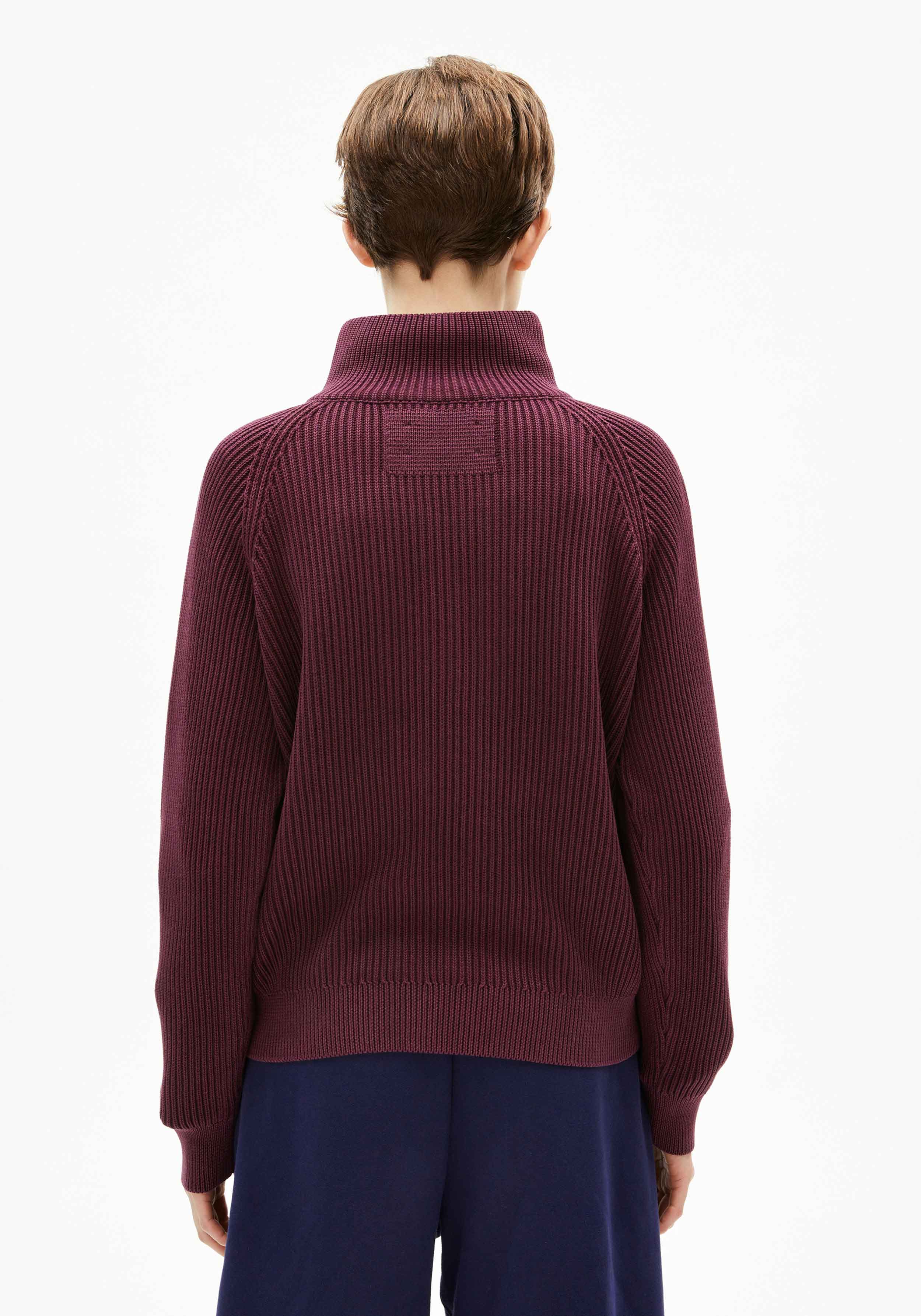 Armedangels Strickpullover Ronyiaas Gmt Dye Dark Cranberry