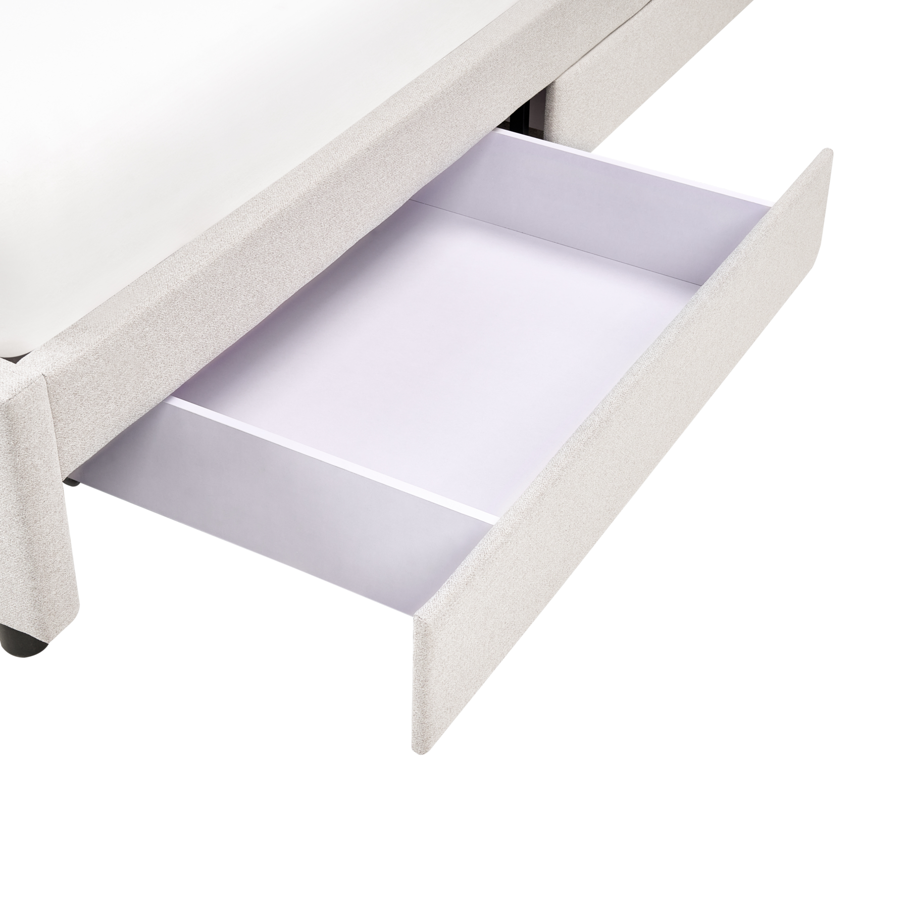 Beliani-PRADES-Bed met opbergruimte-Lichtbeige-180 x 200 cm-Polyester