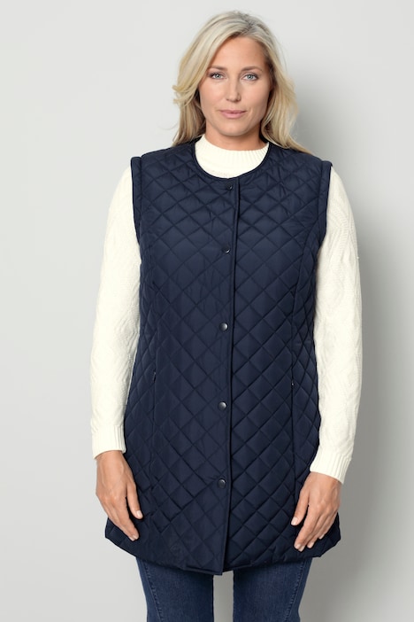 2-in-1-Long-Steppjacke, figurumspielend, Ärmel abtrennbar,