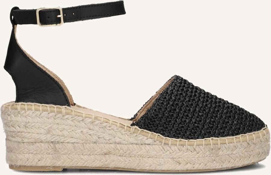 AYANA Espadrilles Dames Yu644 Maat: 39 Materiaal: Leer Kleur: Zwart