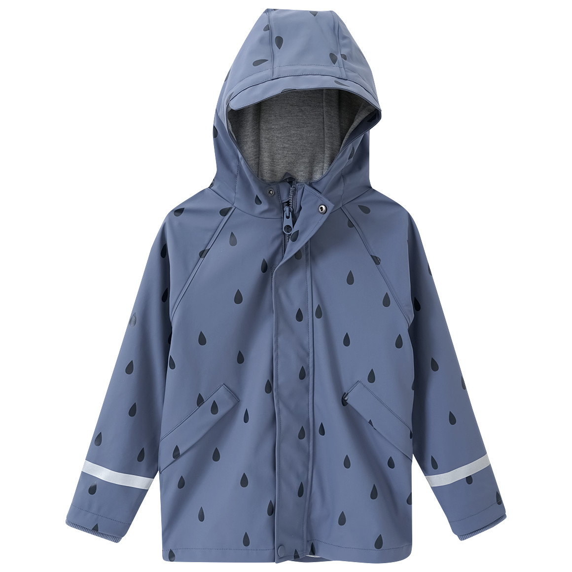 Topolino Kinder Regenjacke mit Regentropfen-Muster blaugrau