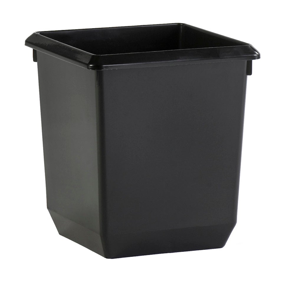 PROREGAL Vierkante Conische Afvalbak 21 Liter HxBxD 31 x 28 x 28 cm Kunststof Zwart