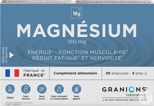 Granions Magnésium 150mg 30 Ampoules