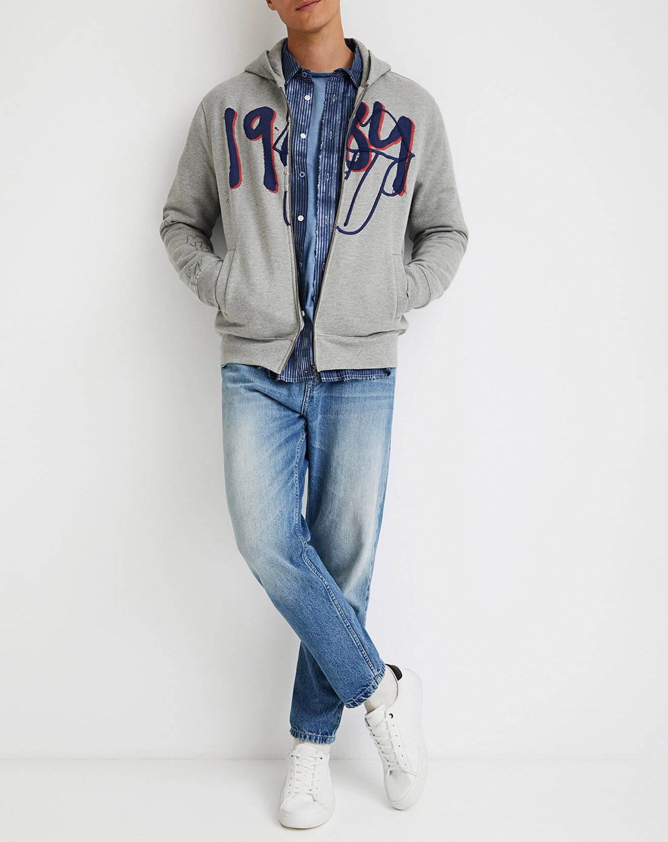 Desigual Sweat Ryan gris clair