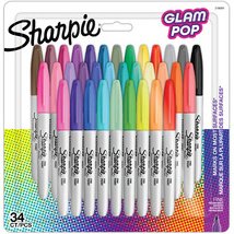 Marqueur permanent FINE 'Glam Pop', blister de 34