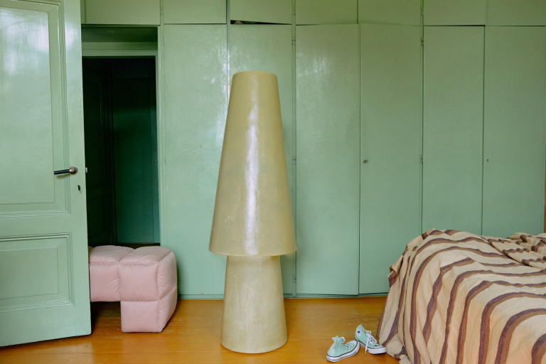 HKliving Glassfiber vloerlamp Soft Green