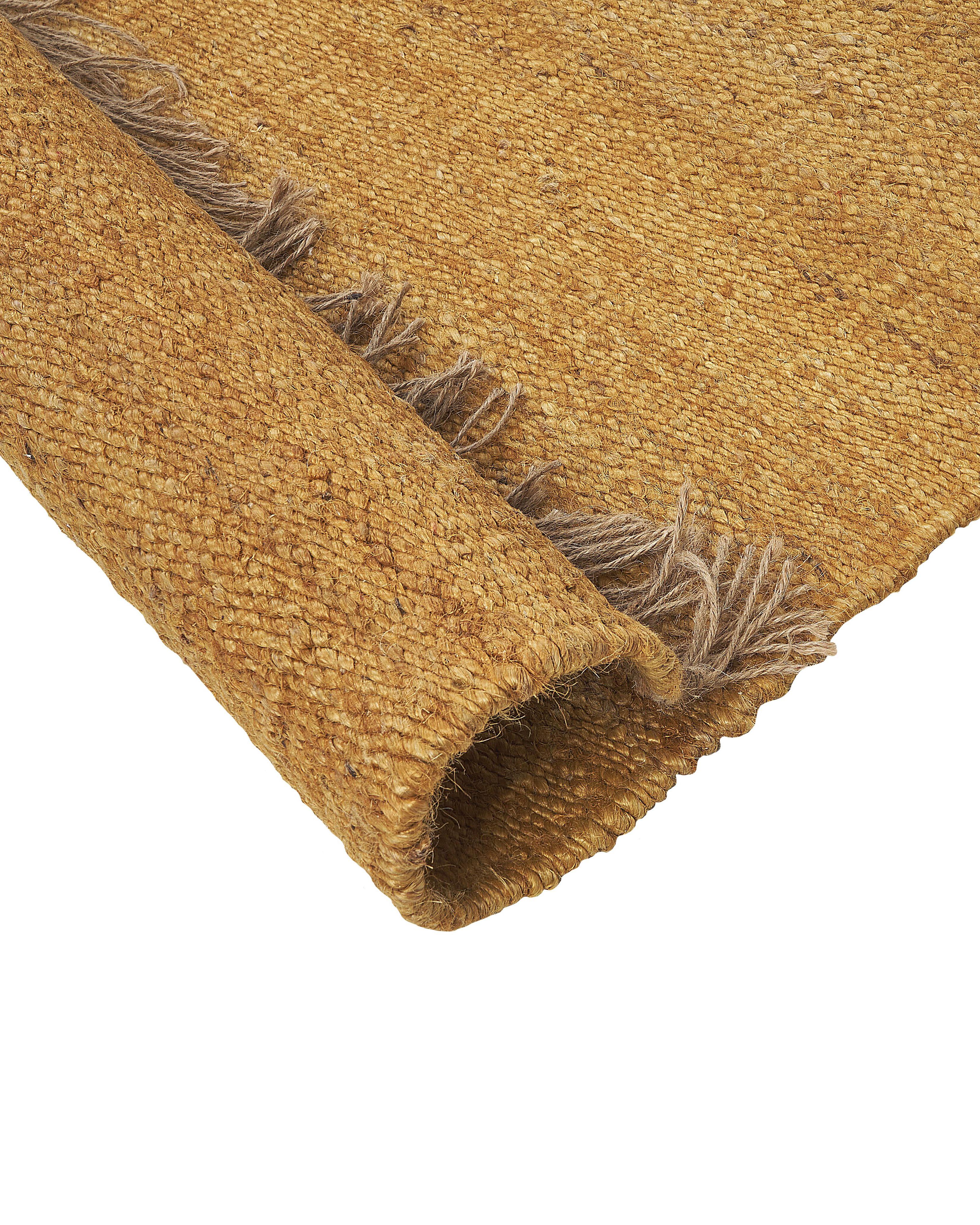 Vloerkleed LUNIA Mosterdgeel 160 x 230 cm Jute