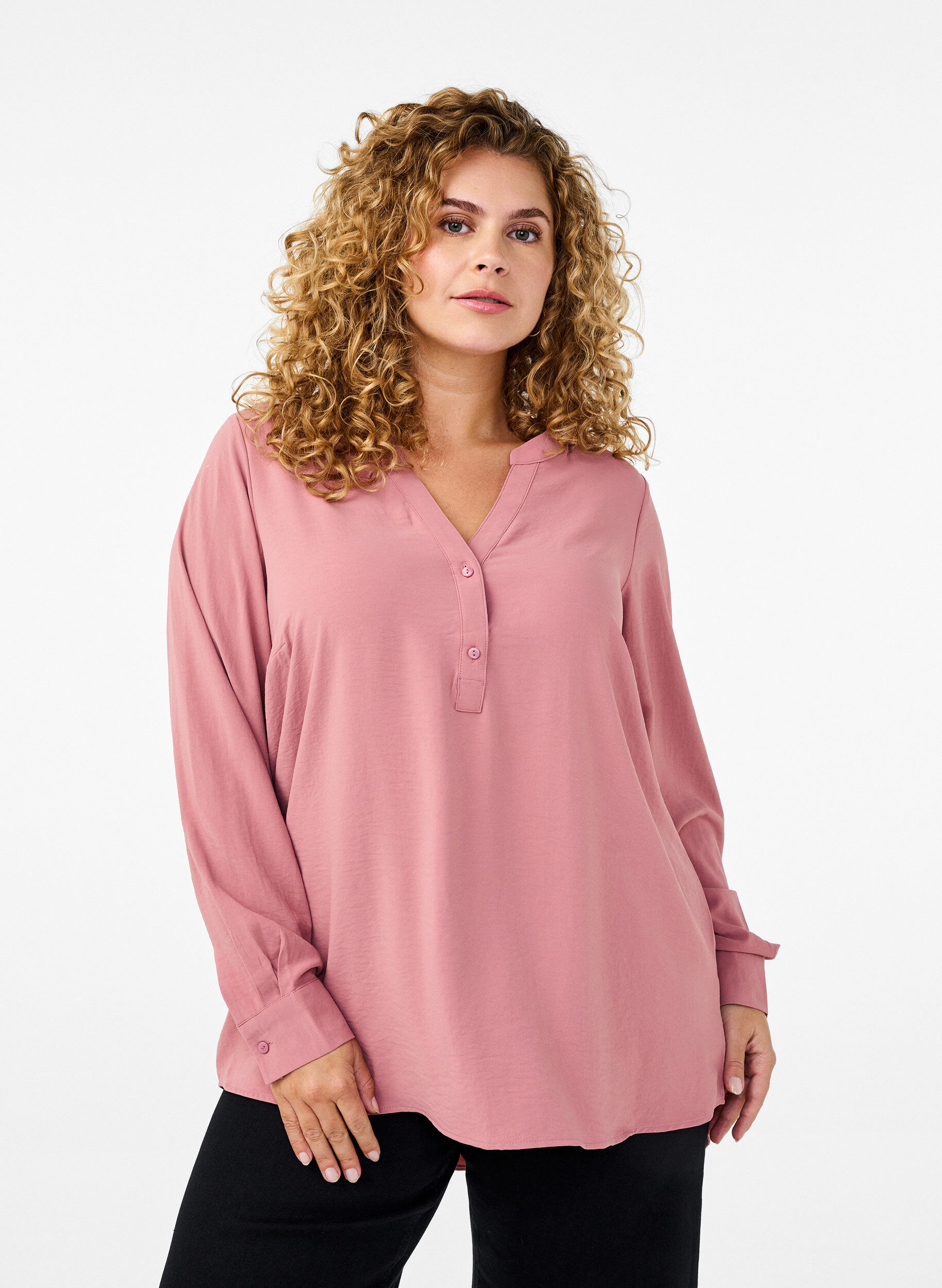 FLASH - Skjortebluse med lange ærmer