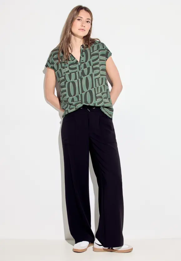 Tunikabluse mit Print - raw salvia green