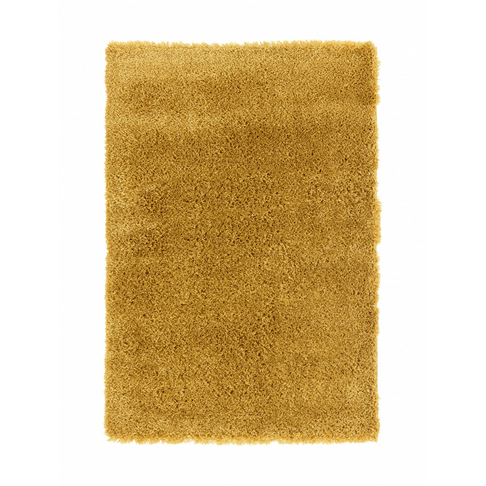 Tapis salon, chambre uni jaune moutarde shaggy à poils longs doux 60x90cm- décoration- mobilier d'intérieur