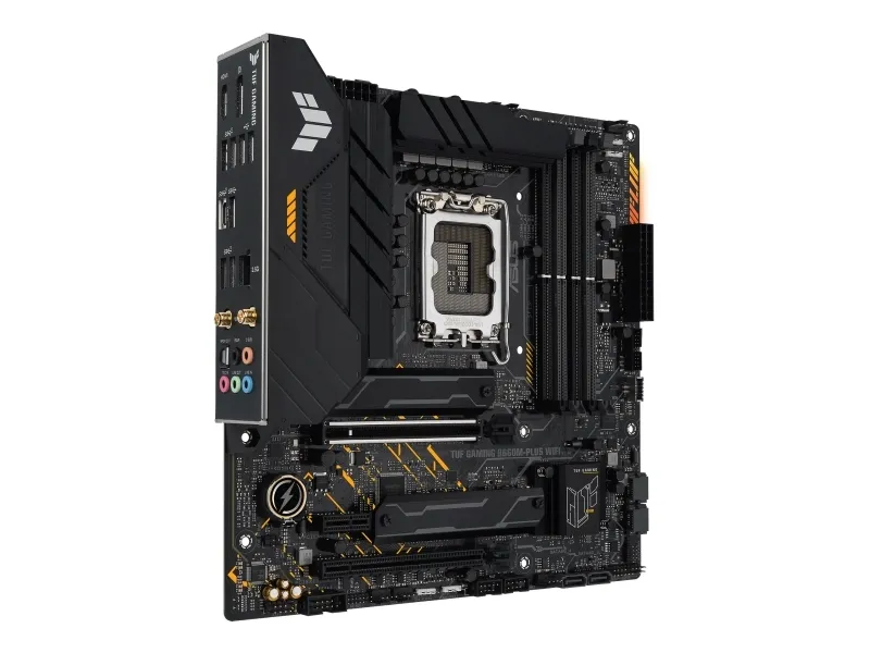 ASUS TUF GAMING B660M-PLUS WIFI - Bundkort - micro ATX - LGA1700 sokkel - B660 Chipset - USB-C Gen 2x2, USB 3.2 Gen 1, USB 3.2 Gen 2, USB-C Gen1 - 2.5 Gigabit LAN, Wi-Fi 6, Bluetooth - onboard grafik (CPU påkrævet) - HD Audio (8-kanaler)