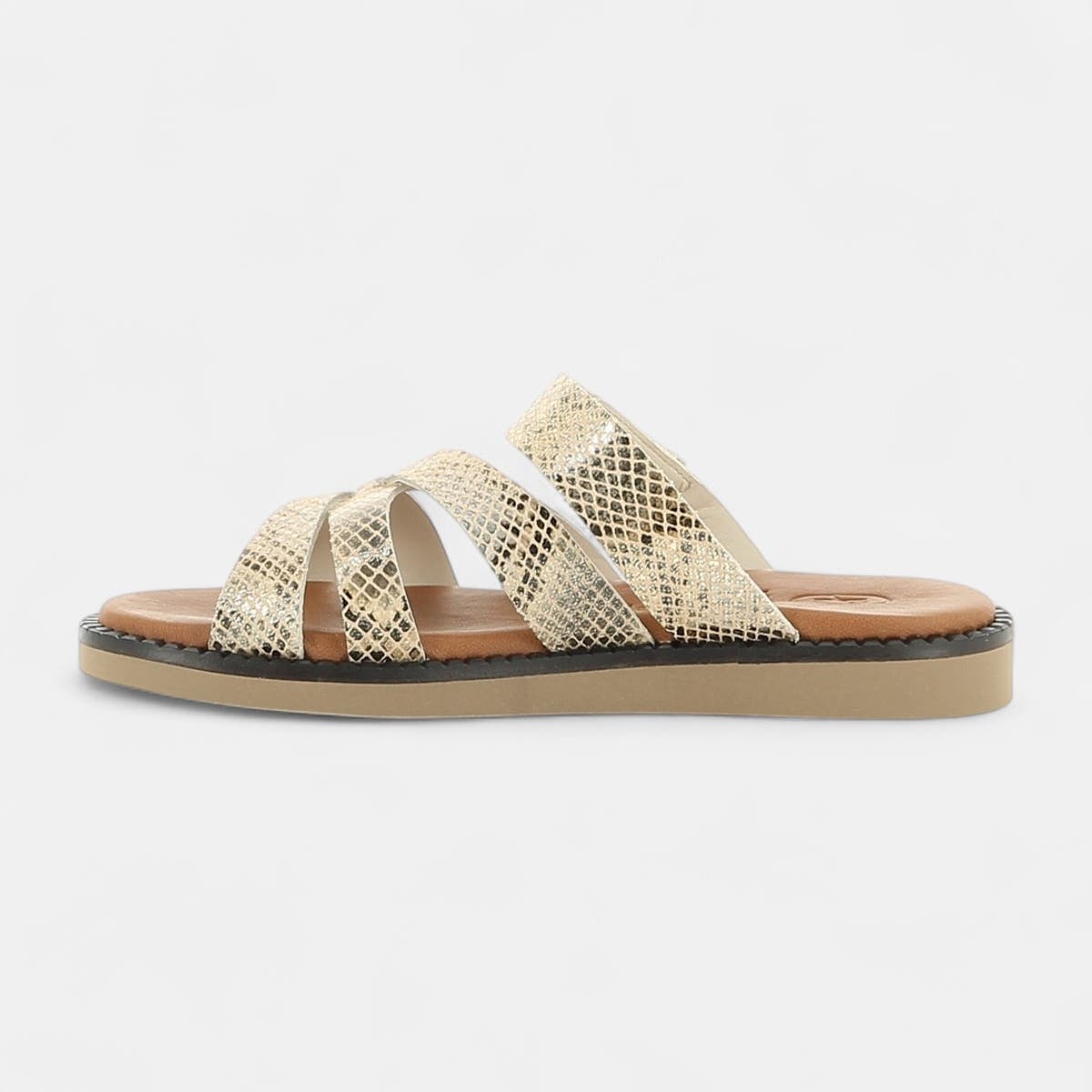 Mules Femme en cuir or