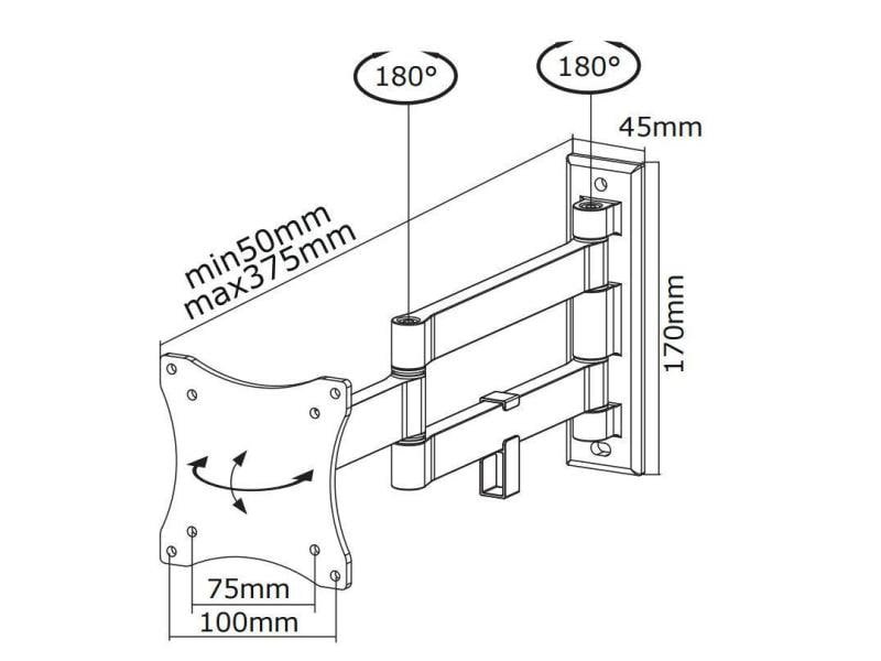 NEOMOUNTS Wandhalterung FPMA-W830 Schwarz Für Flachbildschirme von 10
