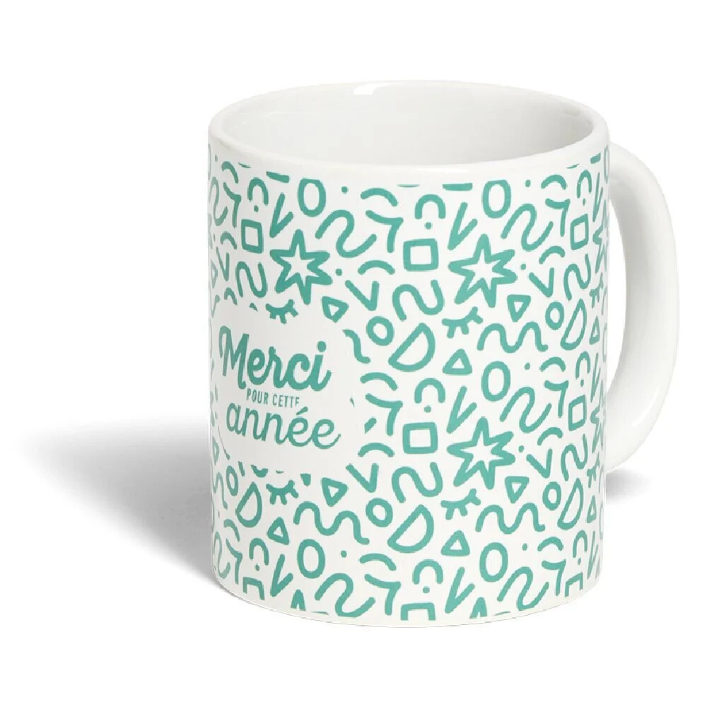 Mug Merci pour cette année céramique Ø8xH10cm 4 modèles
