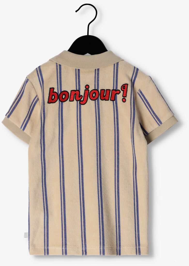 CARLIJNQ beige carlijnq polo stripes blue - polo t-shirt wt embroidery