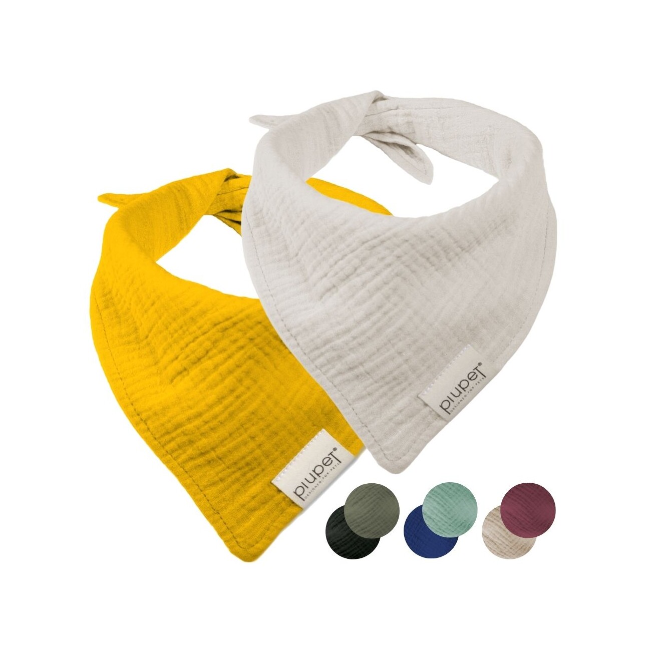 PIUPET Hundehalstuch-Set orange/ grau S