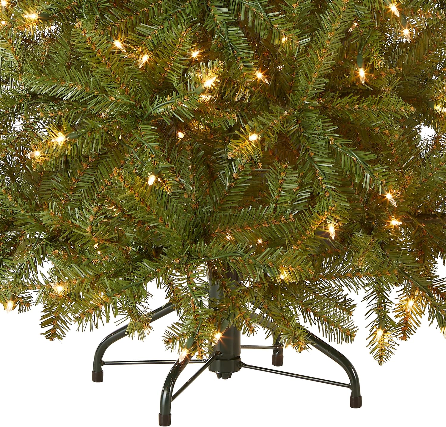 National Tree Company Pre-Lit Artificial Mini Christmas Tree, Green, Dunhill Fir, White Lights, Includes Stand, 4 Feet