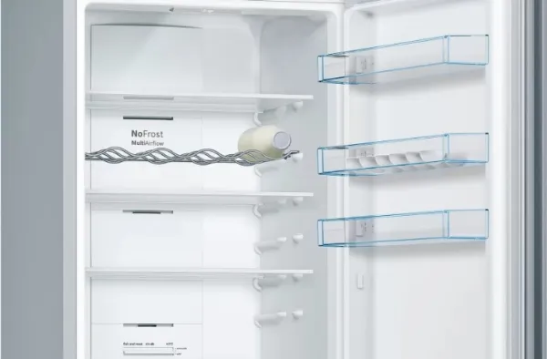 Bosch Serie | 4 KGN39VLEB - Køleskab/fryser - bund-fryser - bredde: 60 cm - dybde: 66 cm - højde: 203 cm - 368 liter - Klasse E - inox-look