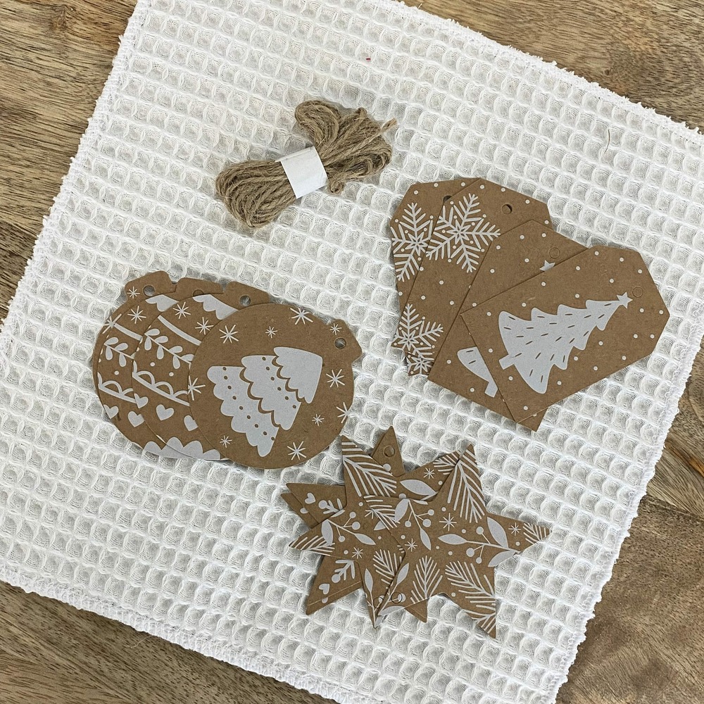 Etiquettes cadeaux de no ël - kraft