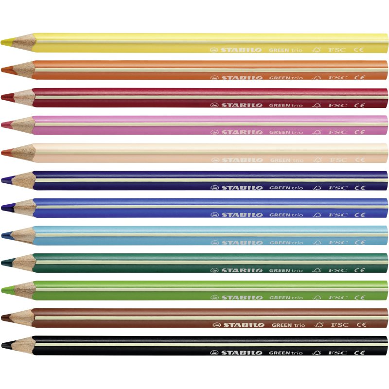 Crayon de couleur GREENtrio, épais, étui en carton