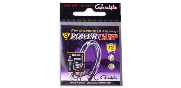 Hameçons Sans Ardillon Gamakatsu Powercarp NS Noir (15pcs)