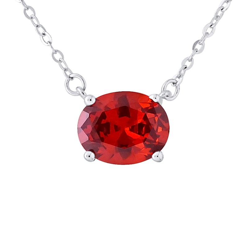 Collier SOLITAIRE - Oxyde de zirconium - Argent 925