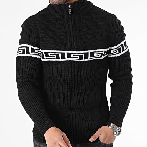Pull Col Zippé Noir