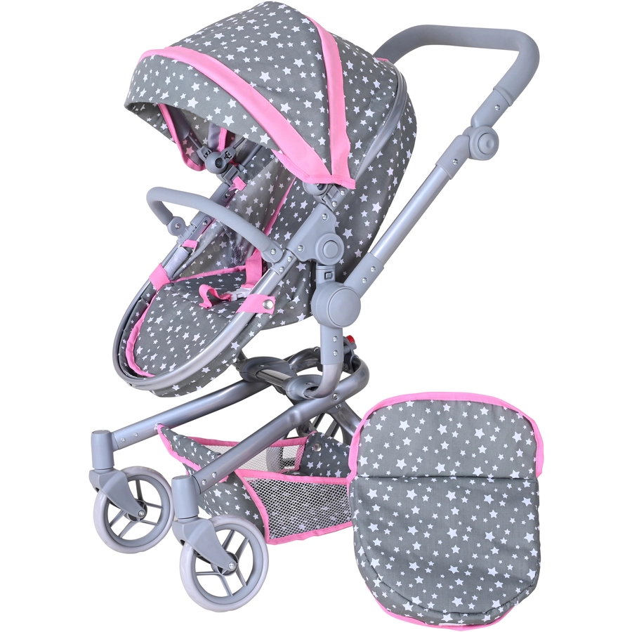 knorr toys® Puppenwagen Boonk - Star grey