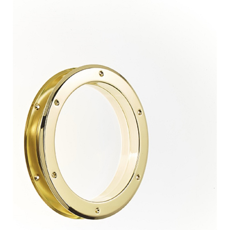 Hublot de porte rond doré